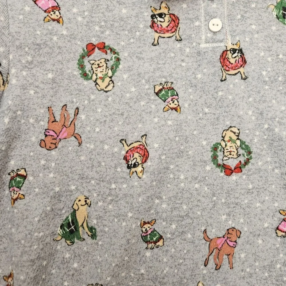 Men's Cuddl Duds Holiday Dogs XL Fleece Pj Shirt Top Christmas Family Matching - Picture 3 of 6